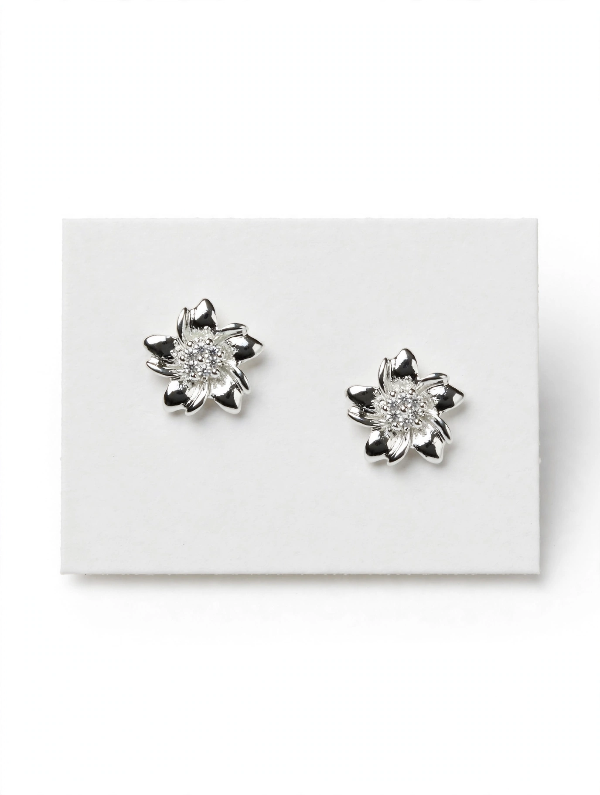 Producto - AROS FLOR PLATEADA CHICA - 0