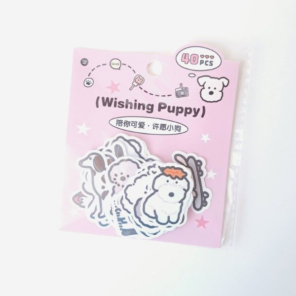 Producto - Set de 40 stickers - Wishing Puppy