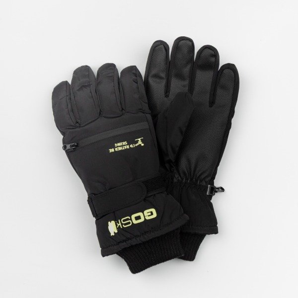 Producto - Guantes de Nieve Impermeables Palma Engomada Go Ski Snowboard con Manga y Cierre