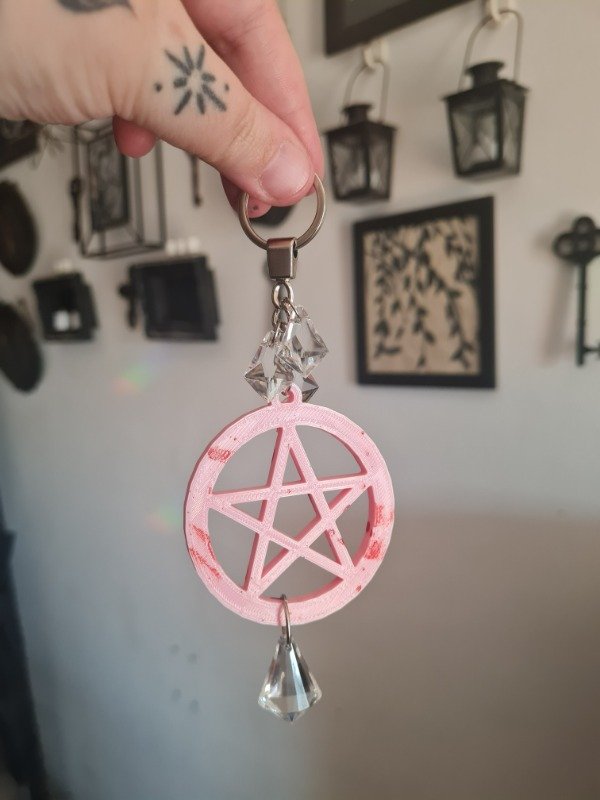 Producto - Llavero Pentagrama Rosa