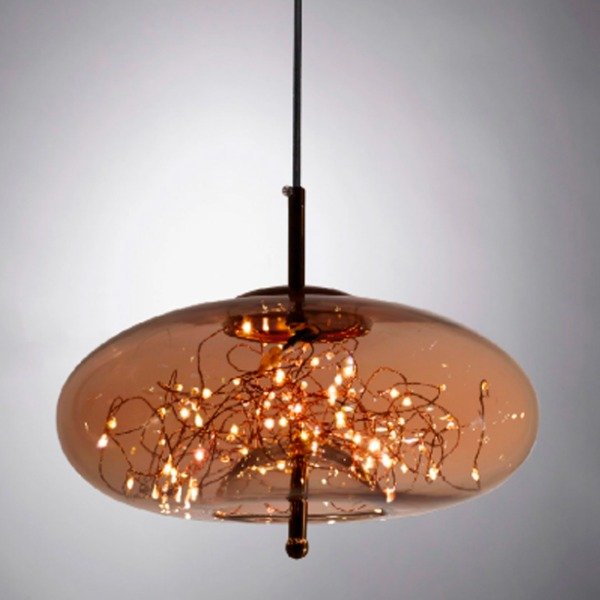 Producto - Lampara ovalada vidrio ambar