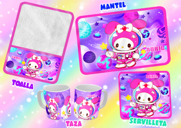 Producto - SET DE 4 ELEMENTOS MY MELODY ESPACIO