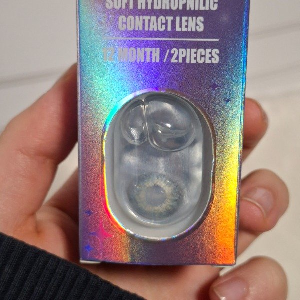 Producto - Lentes de contacto azul grisáceo oscuro + estuche/aplicador Ds.Flower