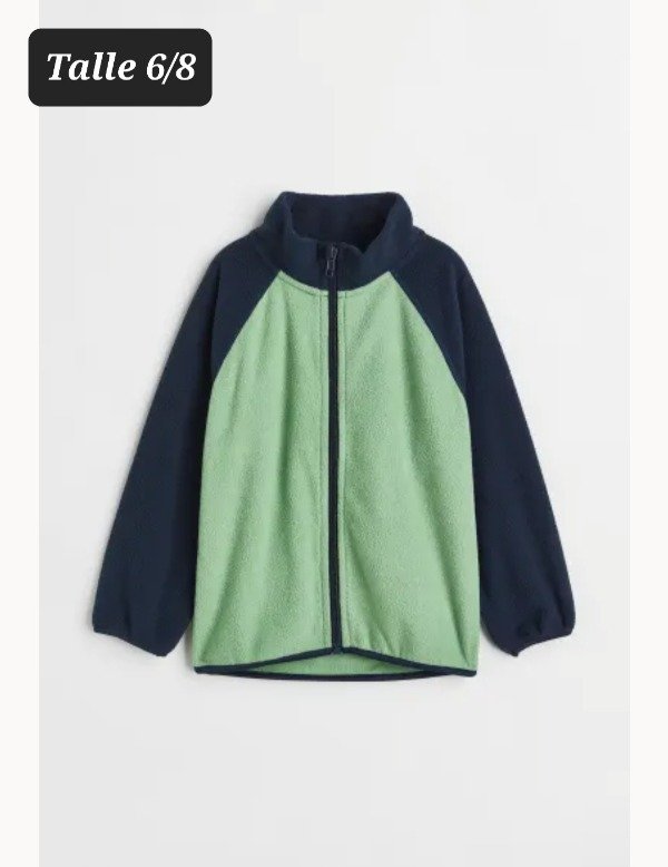 Campera micropolar Hym talle 6/8 verde y azul