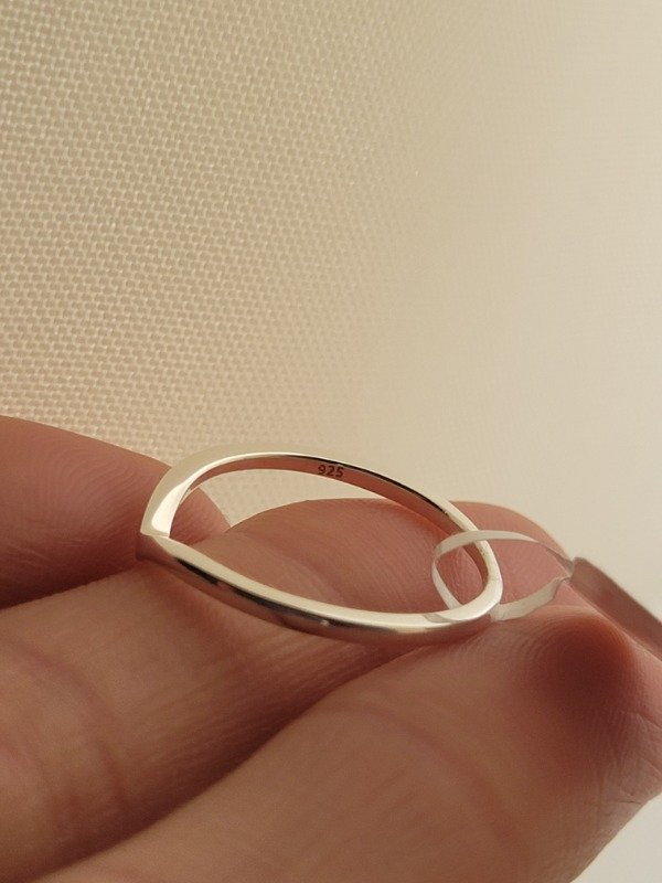 Producto - Anillo V liso Plata 925 - 1