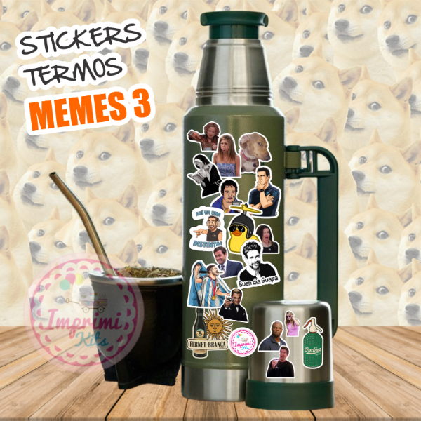 Producto - Calcos Stickers Memes 3 Pack Imprimible sticker termos dtf