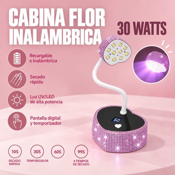 Producto - CABINA FLOR INALAMBRICA CON TIEMPO Y SENSOR DE MOVIMIENTO 30W