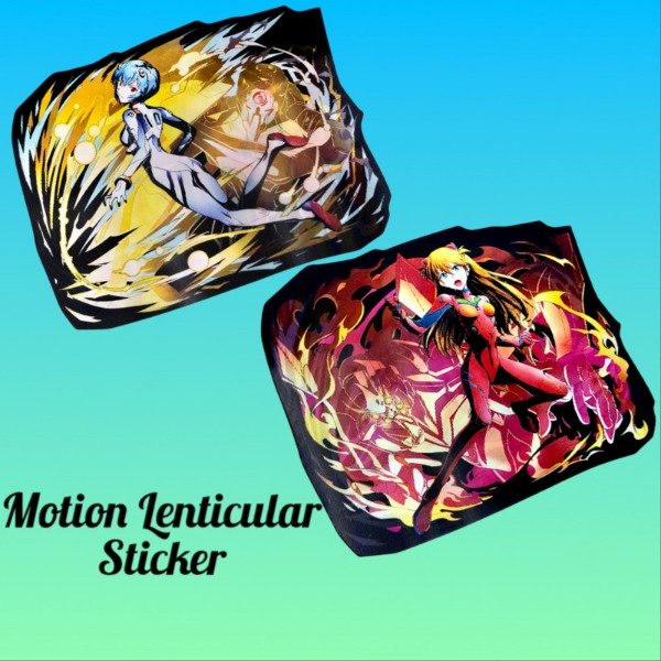 Producto - Sticker Lenticular Neo Genesis Evangelion Asuka and Rei