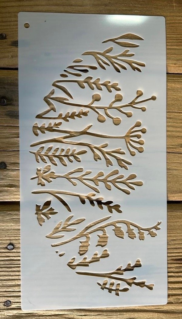 Producto - Stencil semicircular flores 30x15