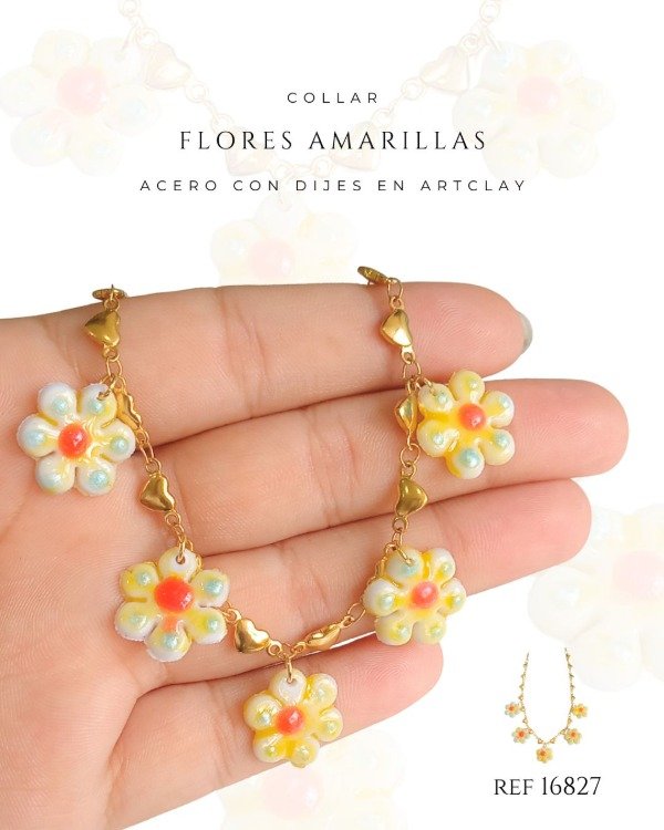 Producto - COLLAR FLORES AMARILLAS REF 16827