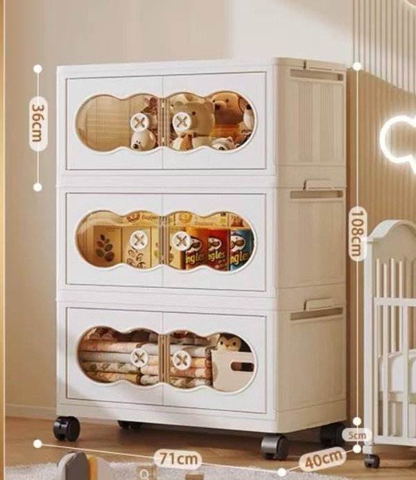 Producto - Armario portatil Blanco de tres estancias