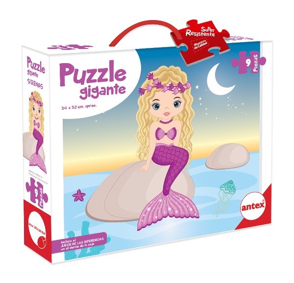 Producto - Puzzle 9 Piezas Sirena Lila c/luna
