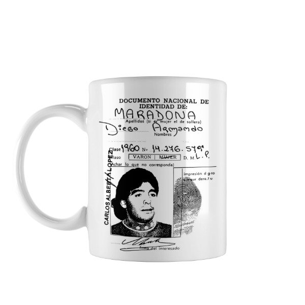 Producto - Taza Cerámica Diego Maradona DNI
