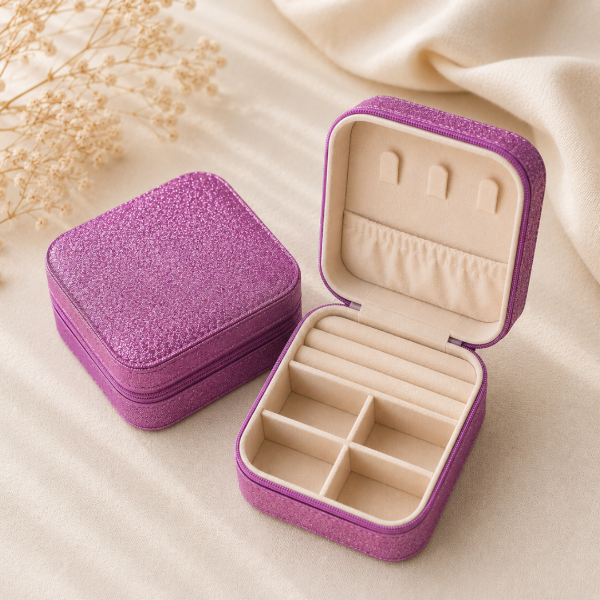Producto - Mini Alhajero Joyero Violeta con Glitter