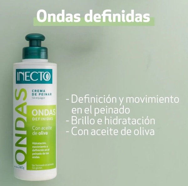 Producto - Crema de peinar sin enjuague Inecto Ondas definidas con aceite de oliva