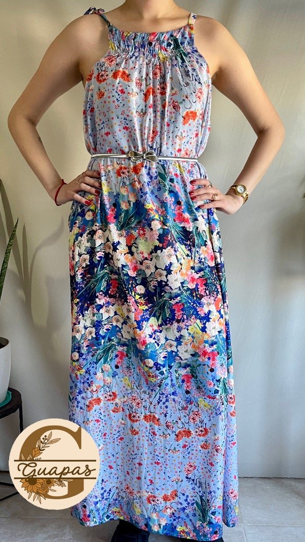 Producto - Vestido largo de fibrana estampado