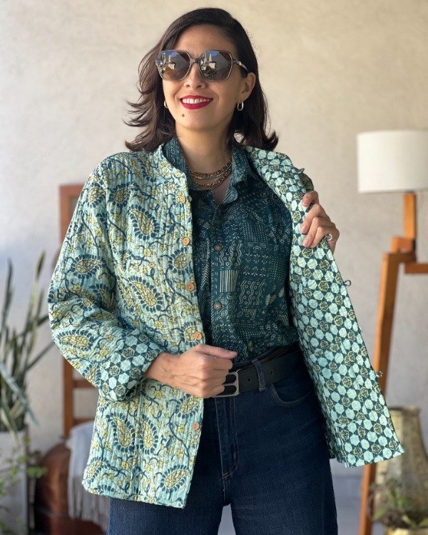 Producto - Chaqueta Hindi Aqua y Petróleo M/L y L/XL