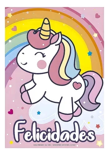 Producto - Mantel plastico impreso 1,80x1,20cm UNICORNIO ARCOIRIS