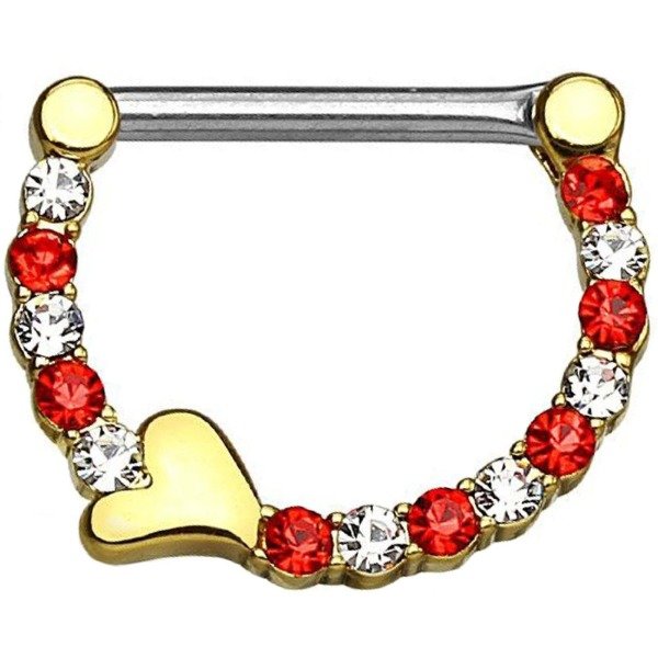 Producto - Piercing Nipple Circonita Corazón Clicker Pezón