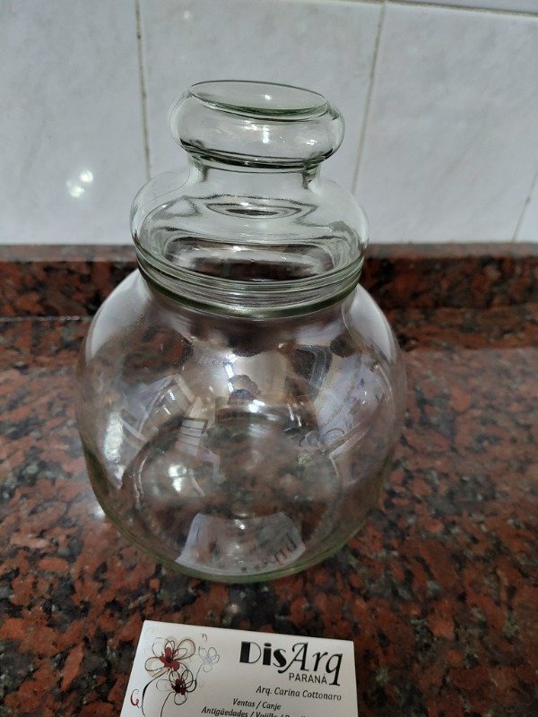 Producto - POTICHE VIDRIO LISO 21CM