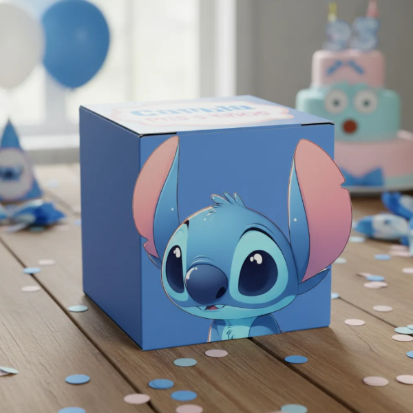 Producto - Caja Cubo Imprimible Stitch Editable