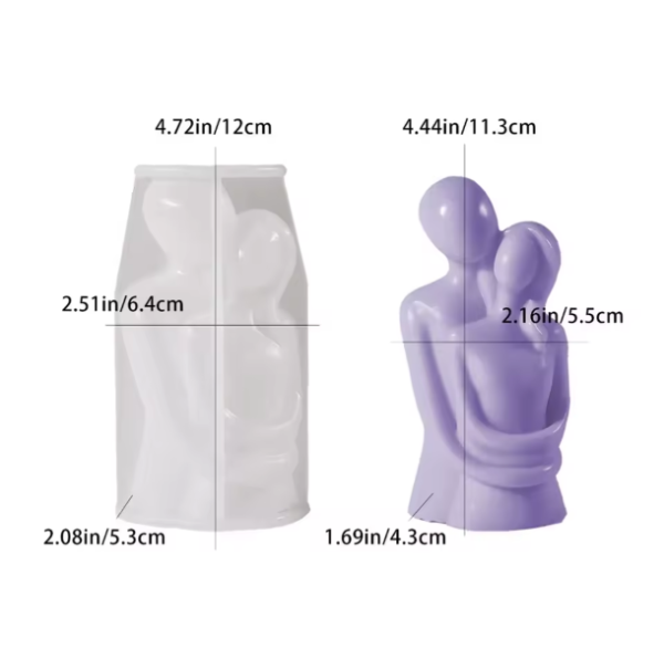 Producto - Molde silicona pareja abrazada silicona fina - 1