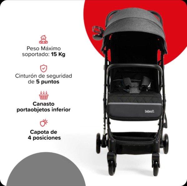 Producto - Cochecito de Paseo LUGGY Bebesit negro