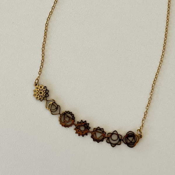 Producto - COLLAR SIETE CHAKRAS DORADO
