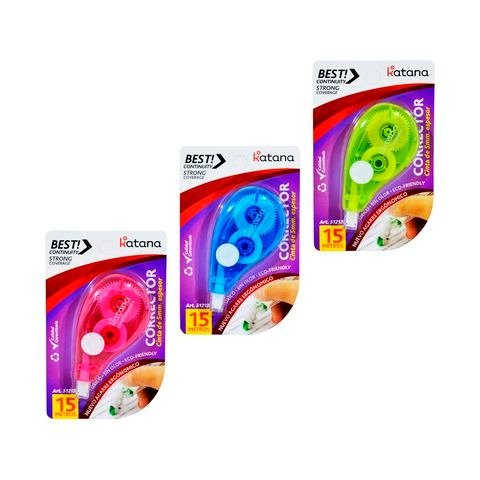 Producto - CINTA CORRECTORA 5MMX15MTS EN BLISTER X UNIDAD COLORES SURTIDOS KATANA