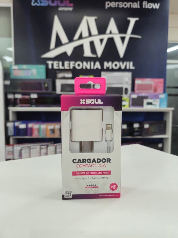 Producto - Cargador Viajero PD QC 20W Cable Type-C a Lightning Soul CVJ-PD20WL