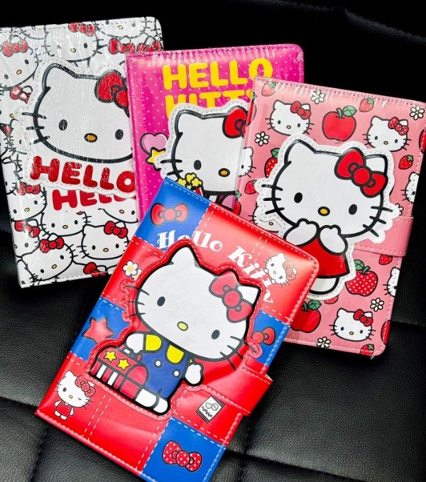 Producto - Cuaderno de cuero con imán Hello Kitty - Pequeño