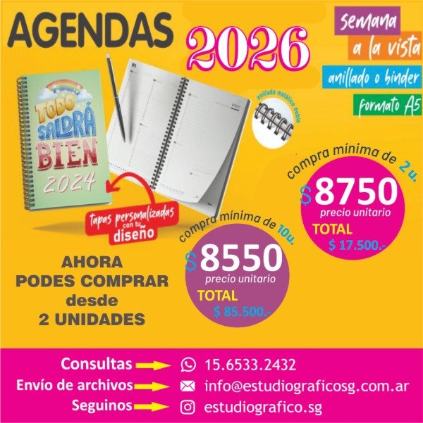 Producto - AGENDAS 2026- Personalizadas!