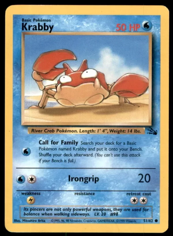Producto - Pokemon Fossil Krabby #51/62 Pokemon TCG