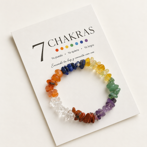 Producto - Pulsera 7 chakras de piedras (ELÁSTICA) - 0