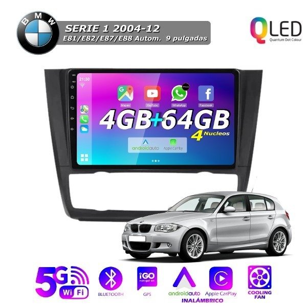 Producto - MULTIMEDIA BMW SERIE 1  2004-12 - 4G 64M - 9" CON CAR PLAY Y ANDROID AUTO