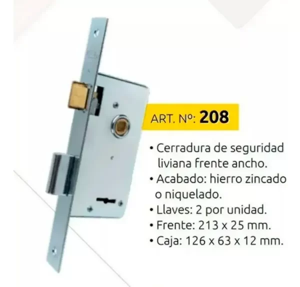 Producto - CERRADURA PRIVE 208 ZINCADA