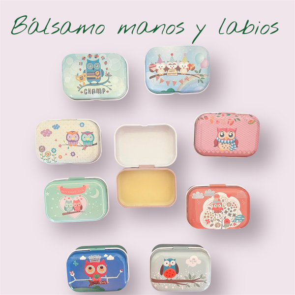 Producto - BÁLSAMO manos y labios - Lata 25cc búhos-
