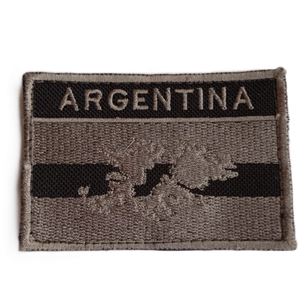 Producto - Parche Bordado Bandera Malvinas Gris
