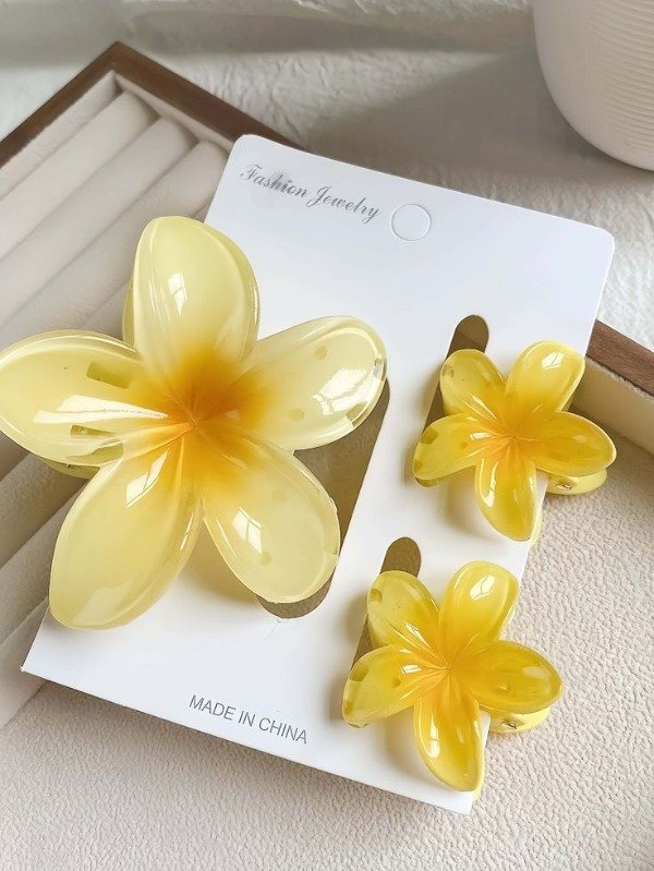 Producto - Set x 3 broches summer x3 (Amarillo)