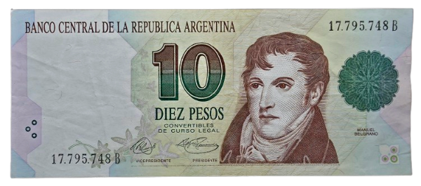 Producto - 10 Pesos Convertibles Primer Diseño (Murolo - Fernández) VF+