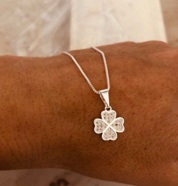 Producto - Dije trébol micropave Plata 925