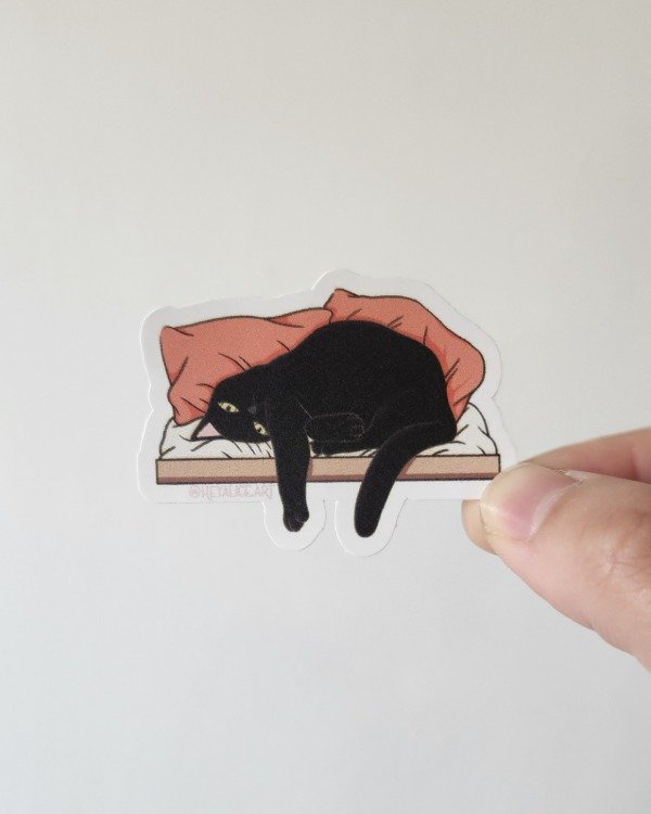 Producto - STICKER GATO NEGRO ESTANTE