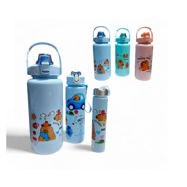 Producto - Set 3 Botella de Plastico Capibara
