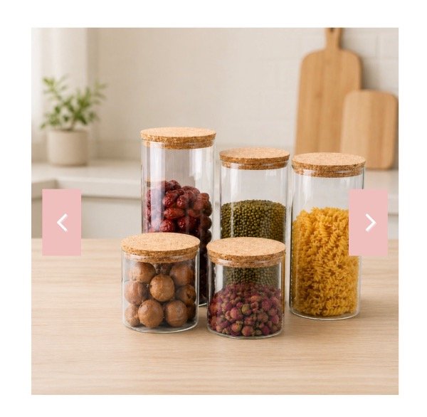 Producto - Frascos de vidrio con tapa de corcho