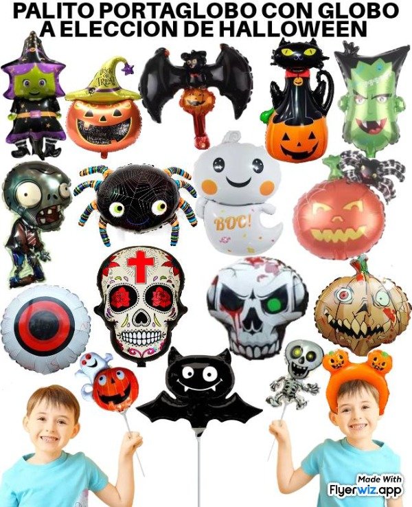 Producto - Globo con palito Porta globos a elección terror