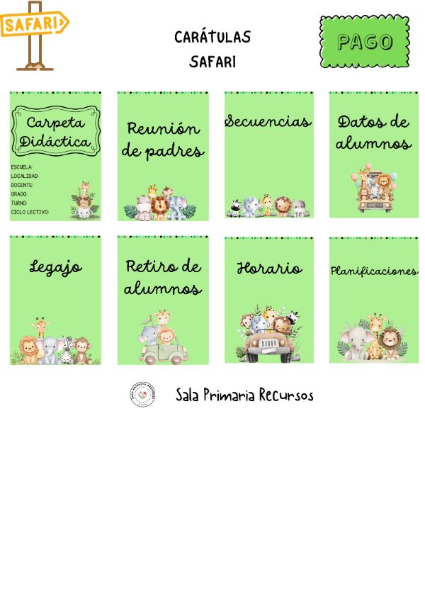 Producto - Safari carátulas