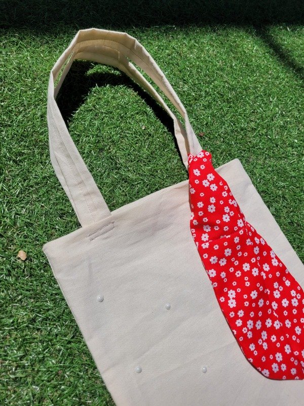 Producto - Tote Bag Natural con Lazo Flower