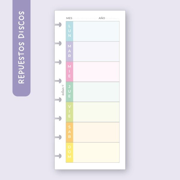 Producto - Repuesto 80 hojas A5 - Semanal 2