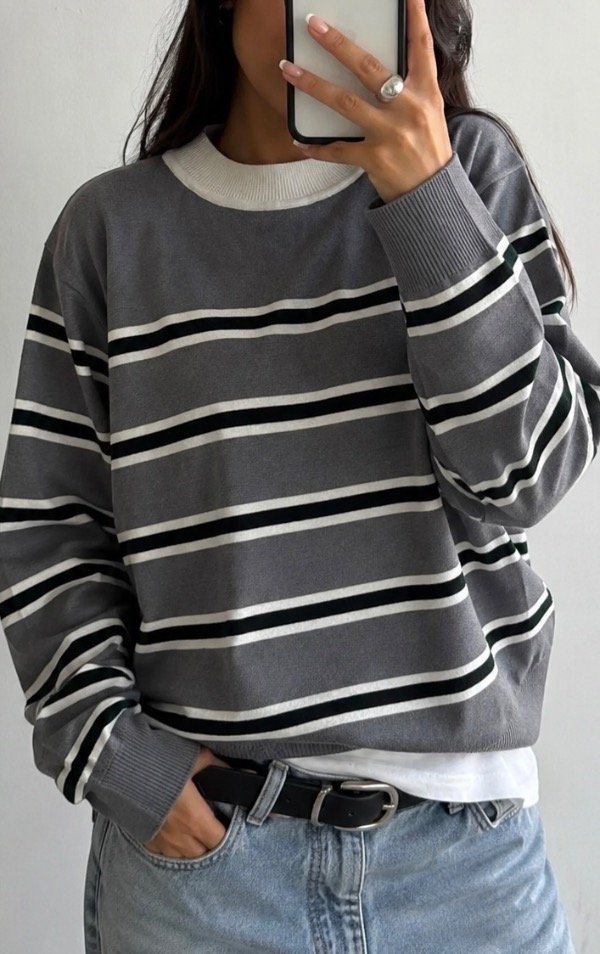 Sweater de hilo bremée hanna gris