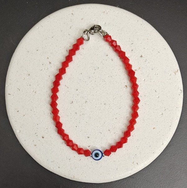 Producto - Pulsera Piedras Cristal con Ojito Roja